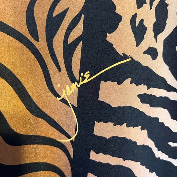 Jamie Sadock Animal Print quarter zip women's golf shirt size L designer. - Picture 5 of 7